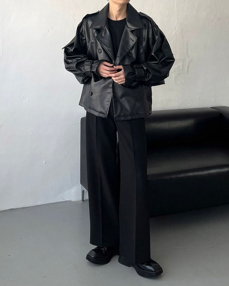 GM leather balloon short jacket (1 colors)