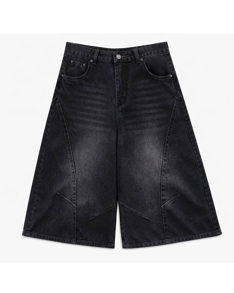 Rond Curved Washed Bermuda Denim