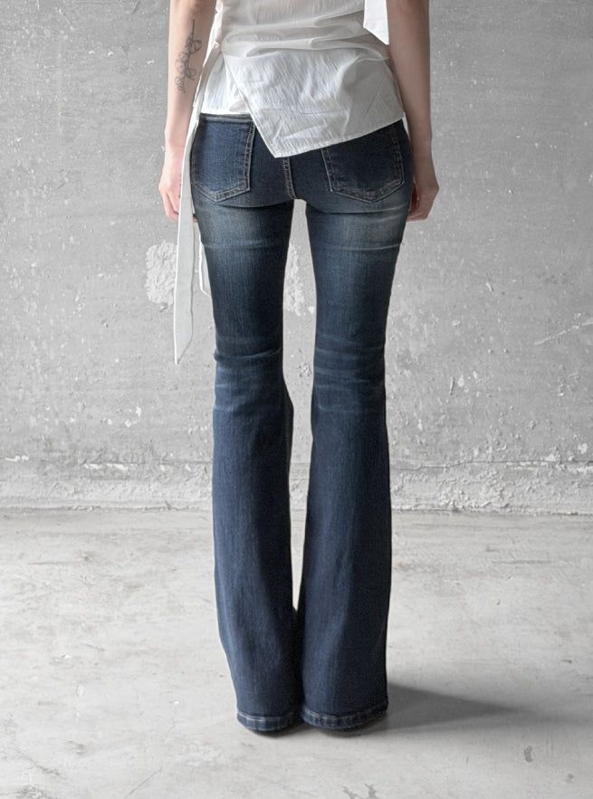 Lume Deep Blue Washed Low Bootcut Denim