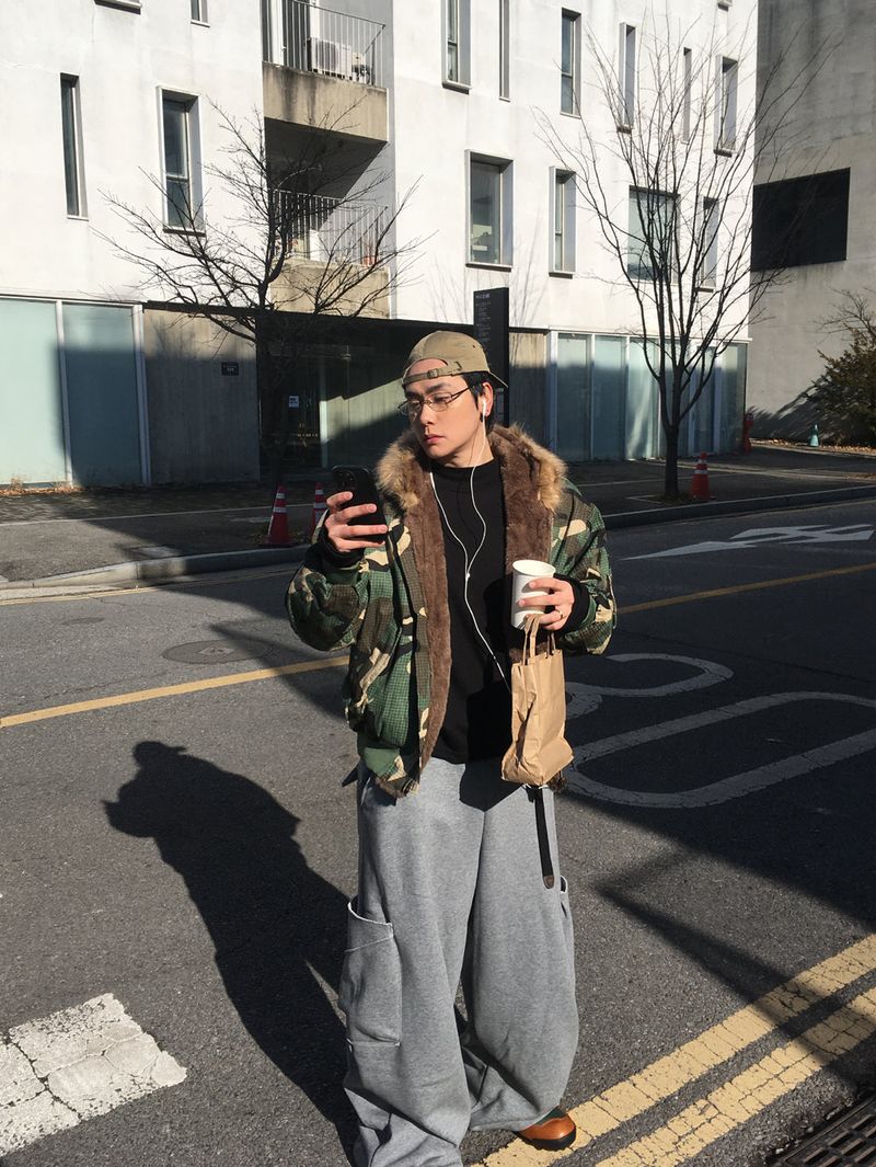 No.1507 camo&fur reversible bomber JK