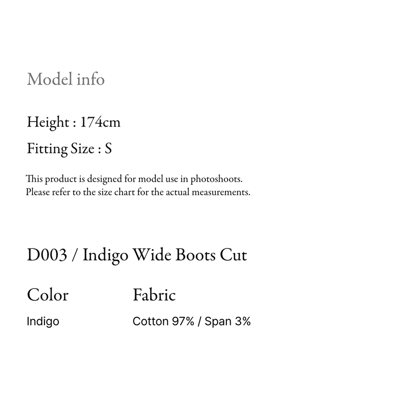 Indigo wide boots cut - D003