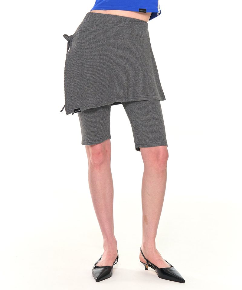 ZIZEMUSEUM(ジゼミュージアム)の「BIKER LAP SKIRT SHORTS (CHARCOAL)(Pants)」