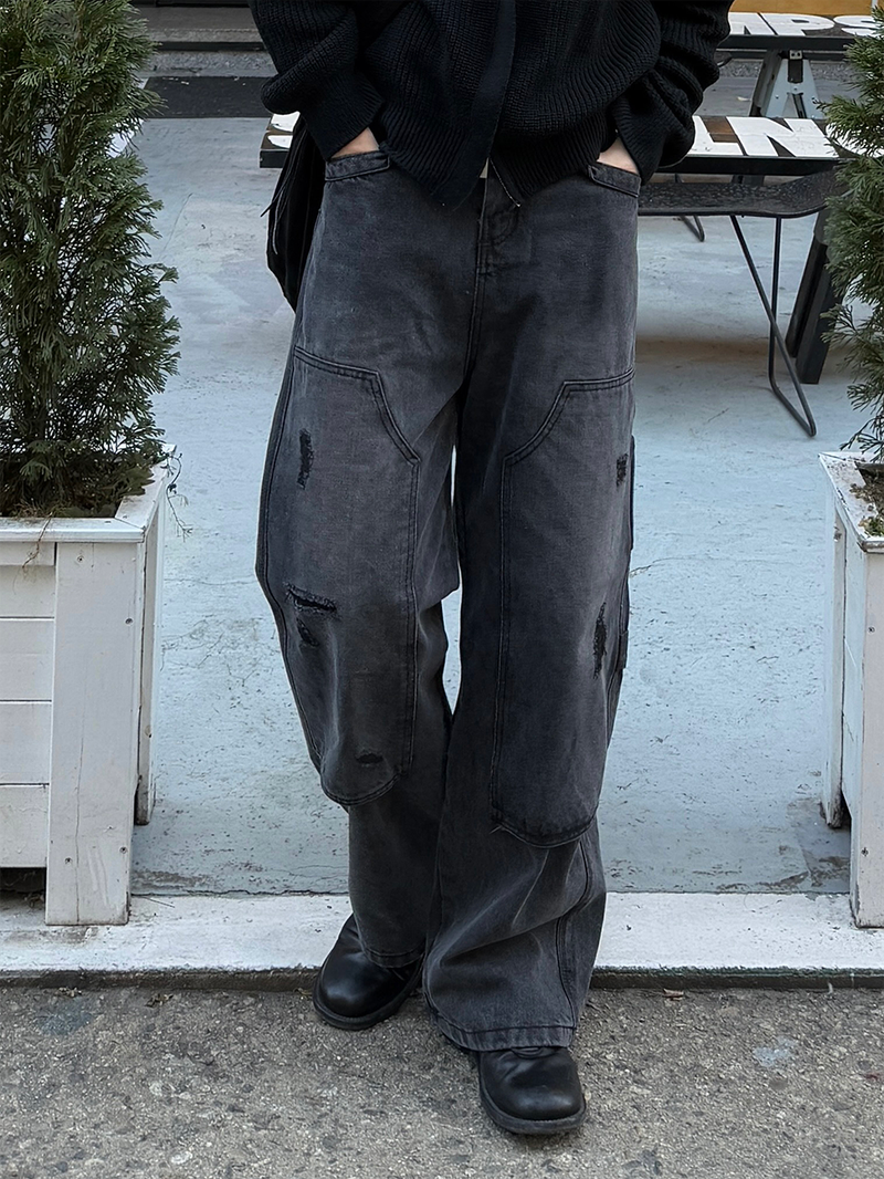 Double carpenter denim pants