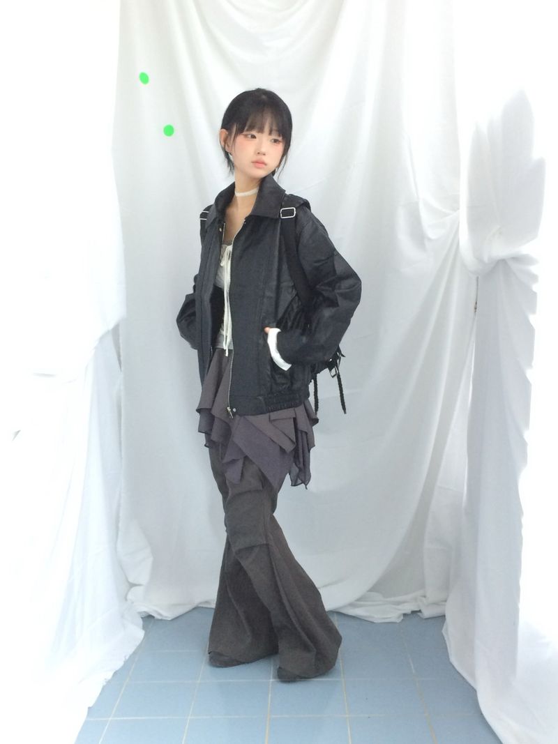 Slim Fit Ribbon Shirring Top