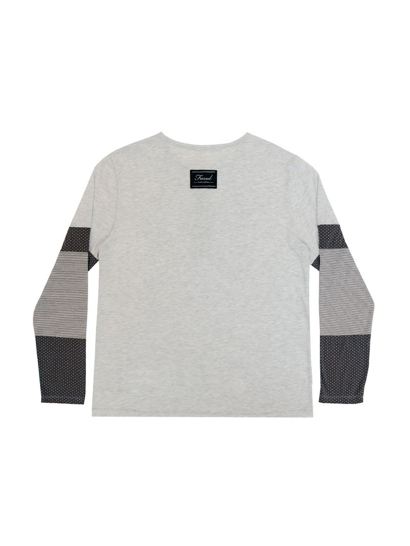 DOT STRIPE HENLEY NECK LONG SLEEVE 