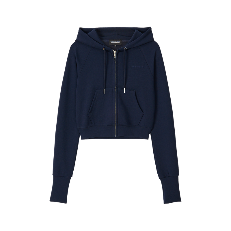 AirSoft Essential Crop Hood Zip-up - NAVY