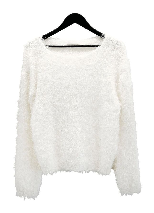 Alpaca Boat Neck Long Sleeve Knit