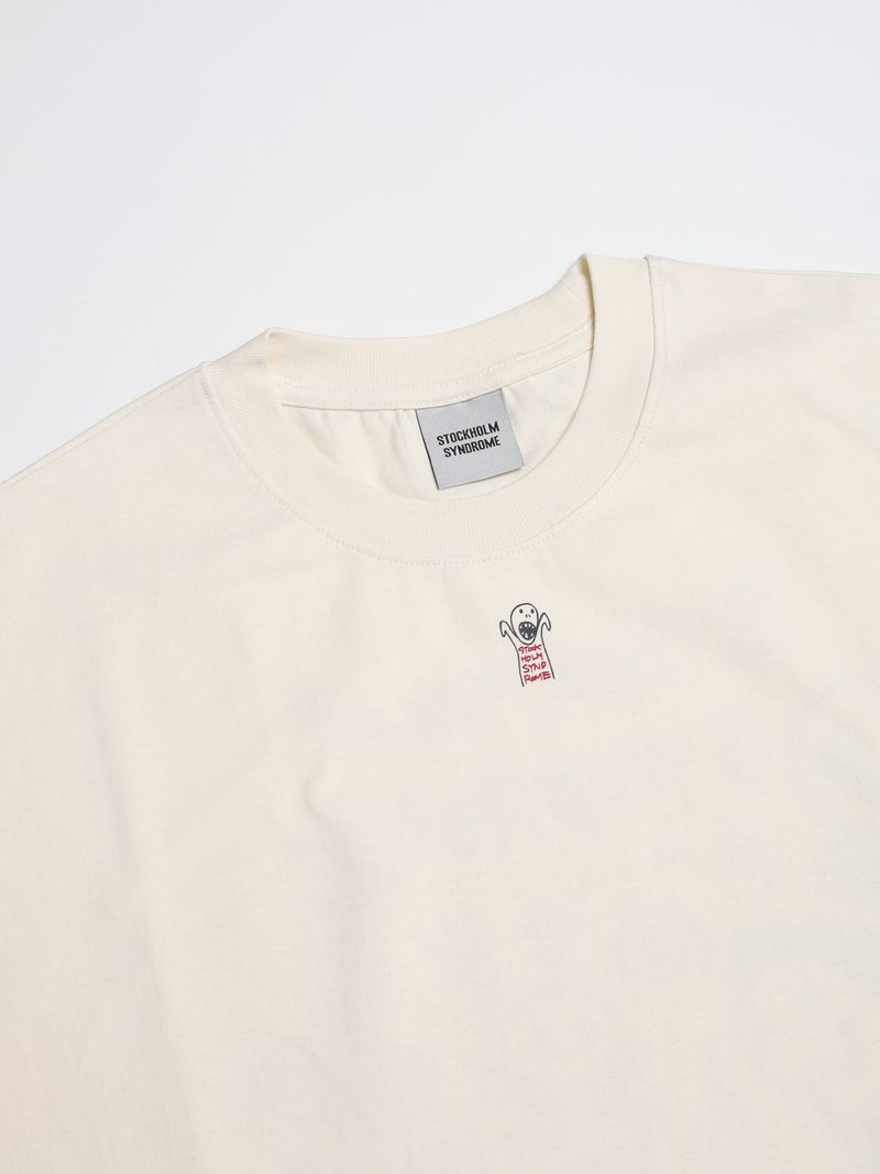 DOODLE SKULL TEE - CREAM