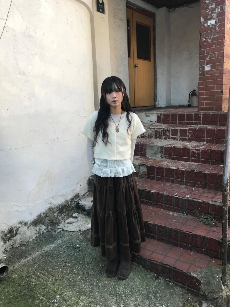 seki velvet long skir
