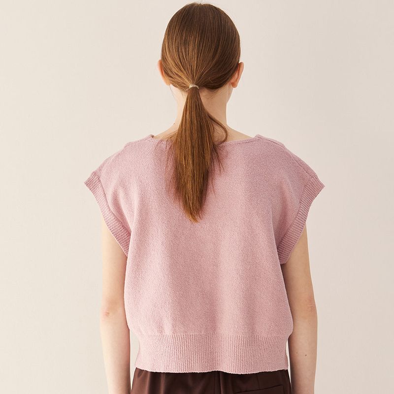 Crumble v-neck vest_pink lavender