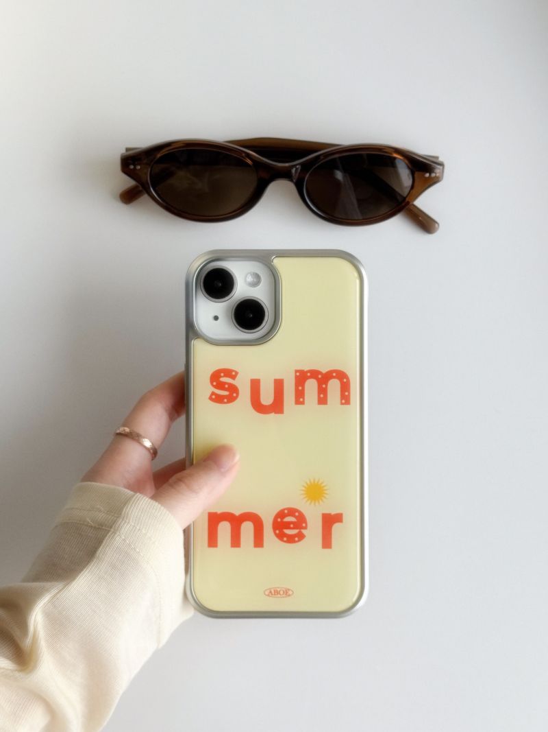 SUMMER LEMON ORANGE Silver Epoxy Case