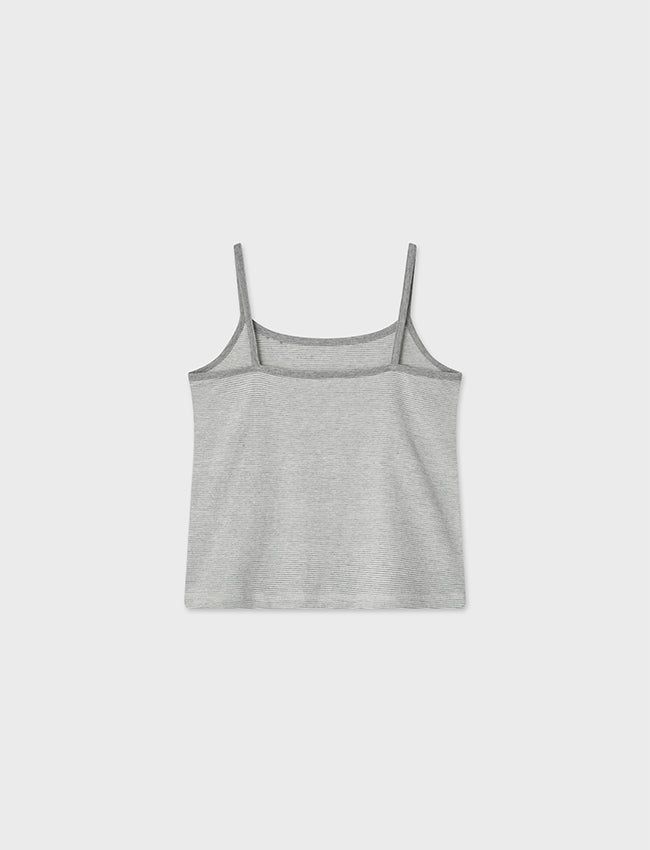 Button Stripe Sleeveless (Melange Gray)