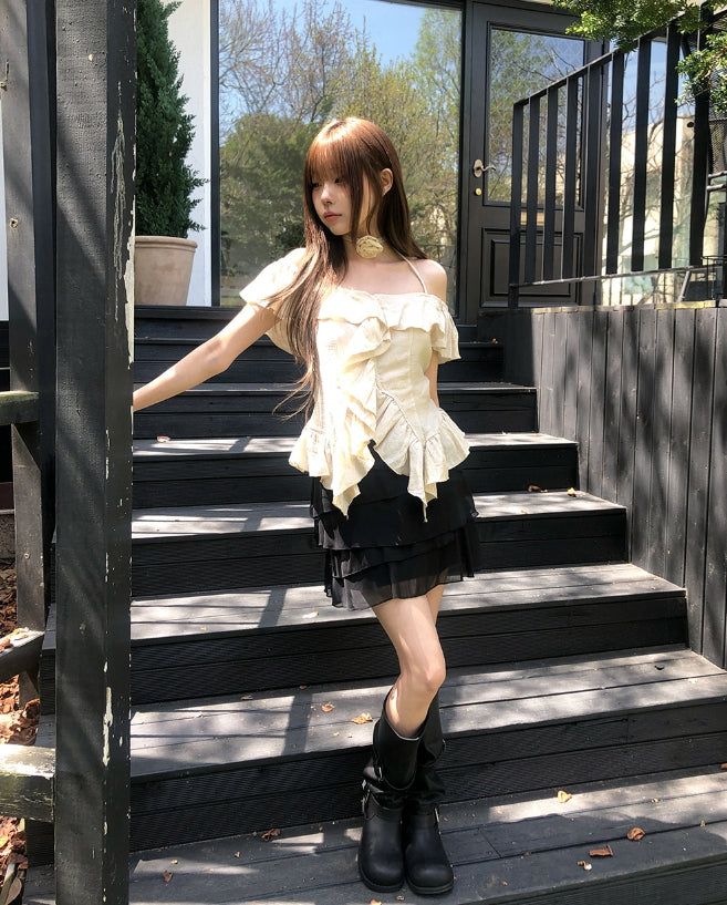 Morin Wavy Layer Frill Skirt