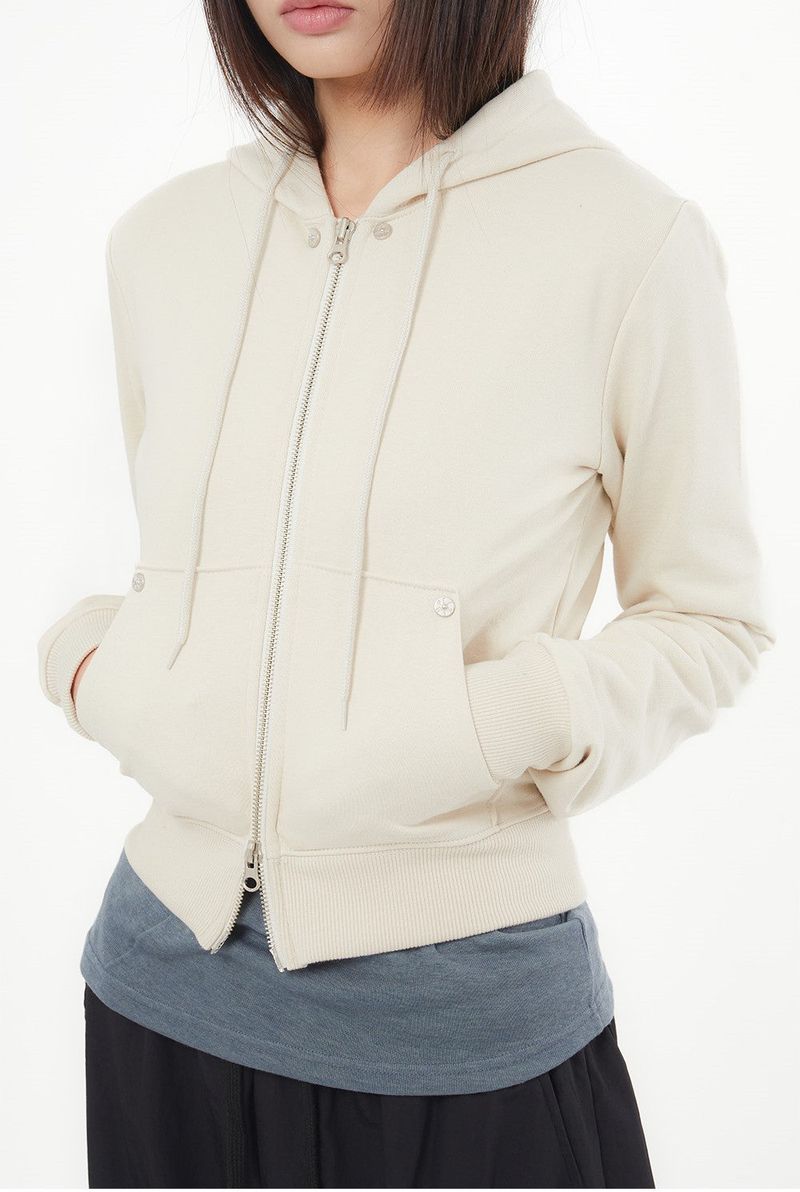 Raucohouse(ラウコハウス)の「Eyelet 2-way short hood zip-up(Tops)」