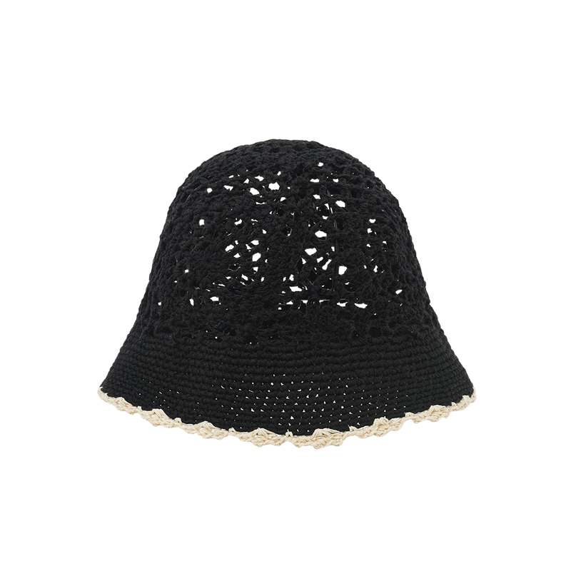 SunFlower Shell Crochet Hat (Black)