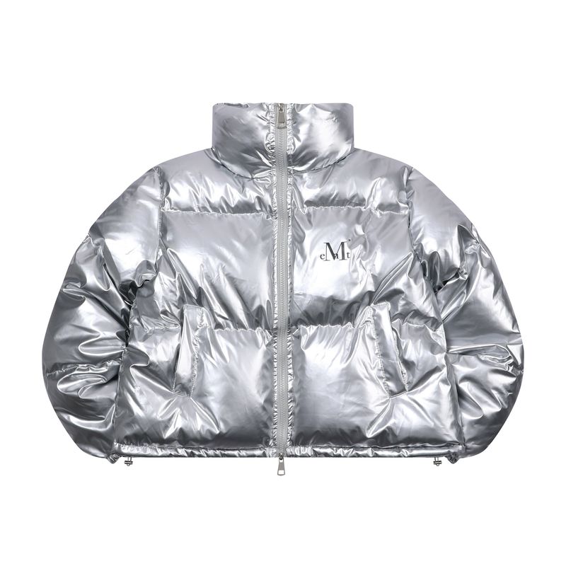 FAVE HIGH NECK GLOSSY CROP PADDING (3COLOR)