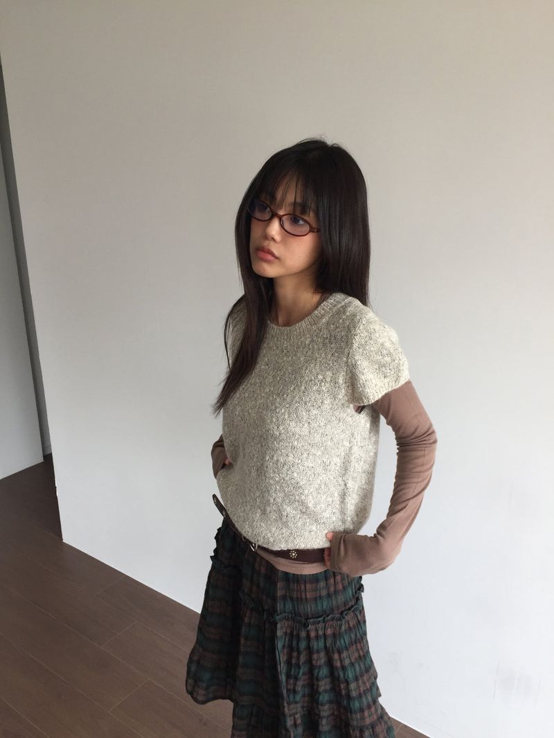 DUGGY（ダギー）の「Kiko cap sleeve half knit (2color)（Tops）」