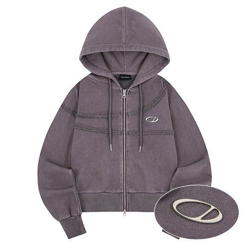 Pigment Cut-Off Hoodie Zip-Up