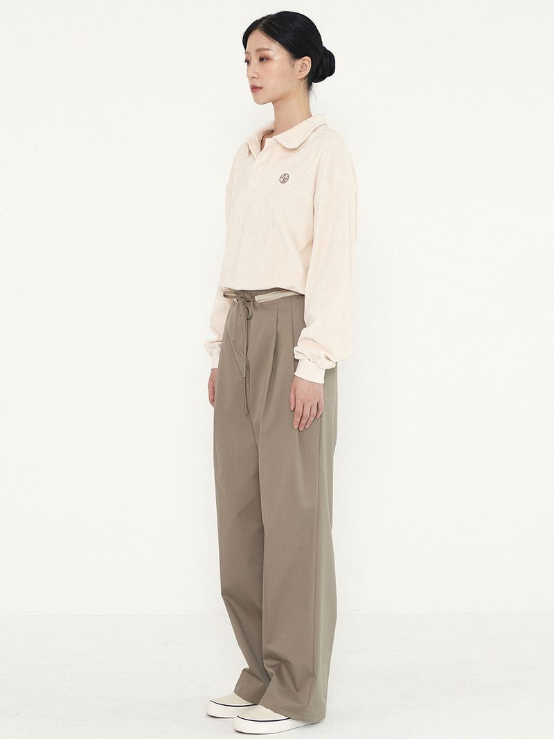 STRING LINE PANTS - BEIGE