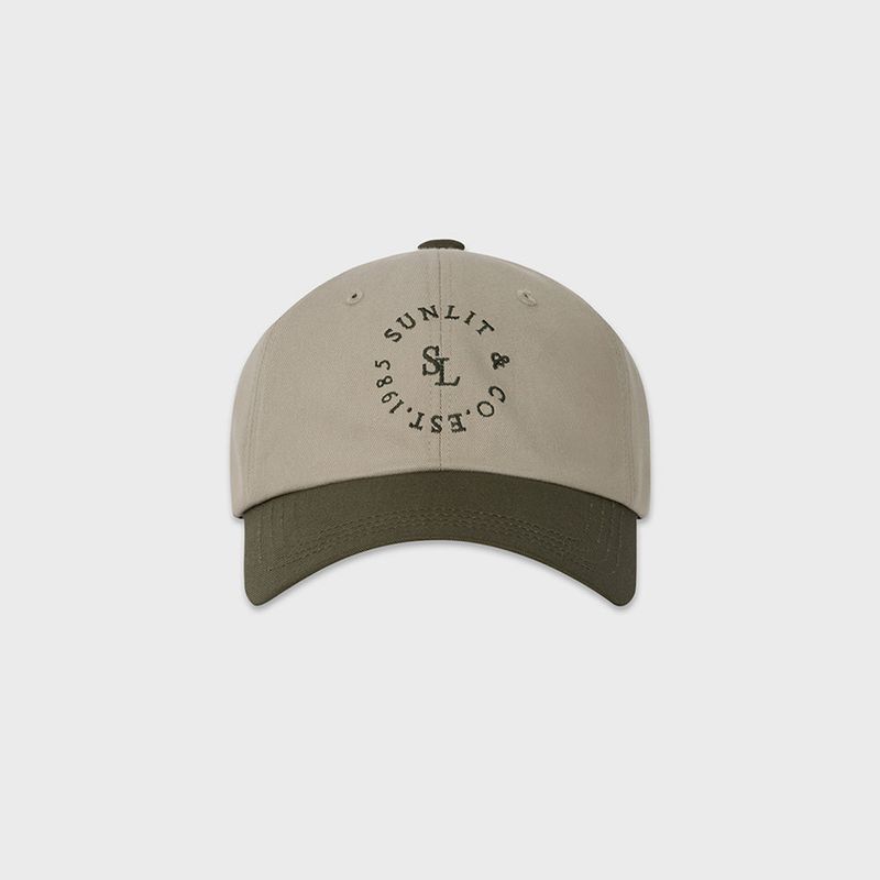 SUNLIT LETTERING BALL CAP (BEIGE/KHAKI)