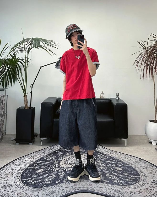 Rocky Spider Bermuda Denim Pants