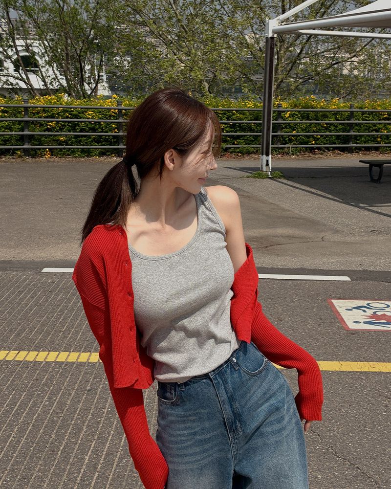 Zan ribbed linen knit cardigan