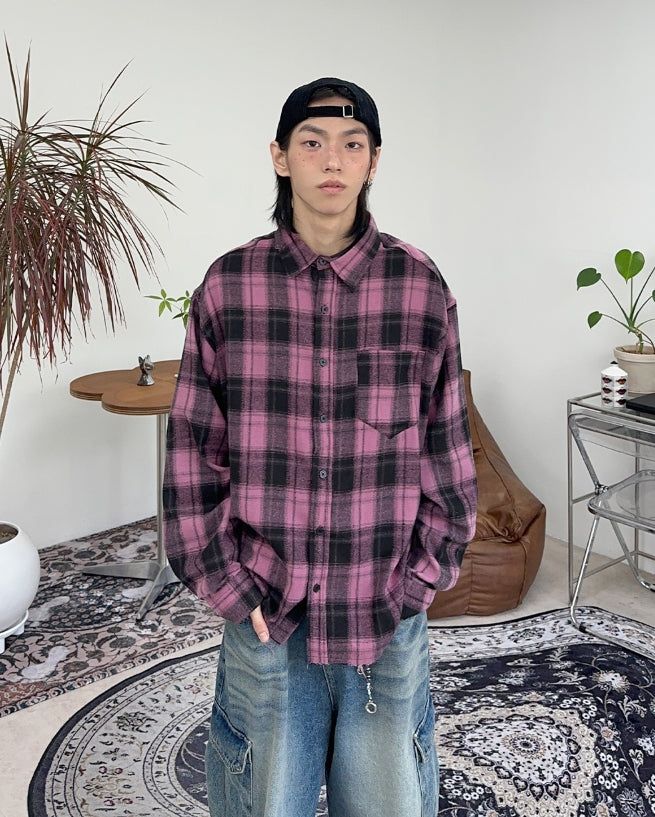 SATIIIZ（サティーズ）の「Else flannel check shirt（Tops）」