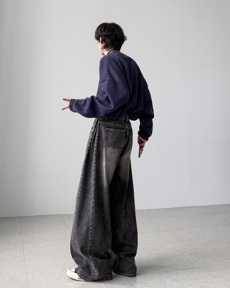 Flux Pintuck Wide Denim