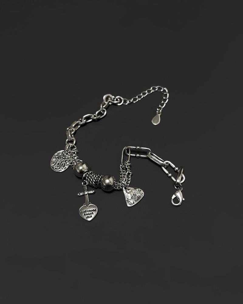 heart cross chain bracelet (925silver)
