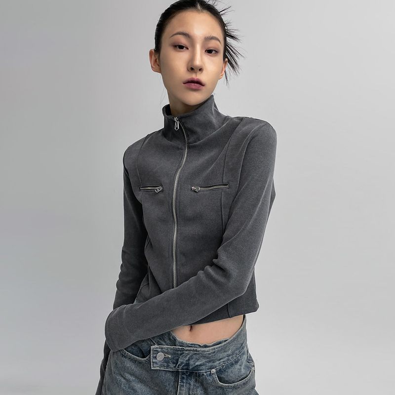 BLACKUP（ブラックアップ）の「[MADE] Severin Pigment Zip-up Long Sleeve T-shirt（Jackets/Outerwear）」