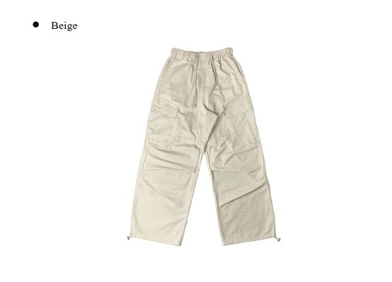 [UNISEX] ニゲ ピグメント バンディング カーゴ ワイドパンツ