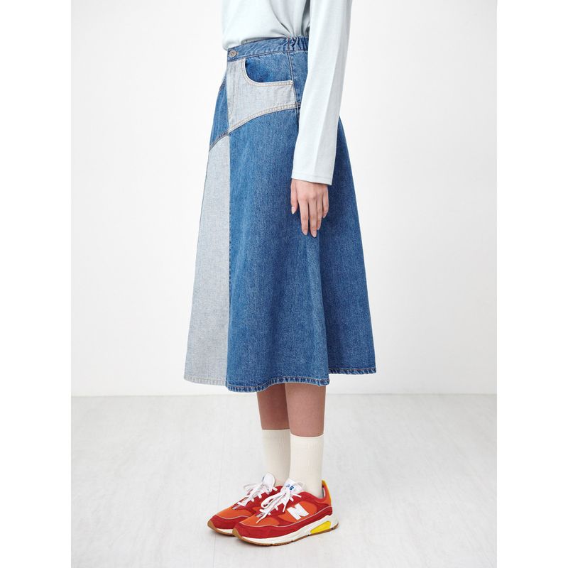 INSIDE-OUT BANDING DENIM SKIRT_BLUE