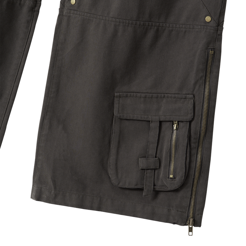 Lowrise Washed Curve Cargo Pants - KHAKI