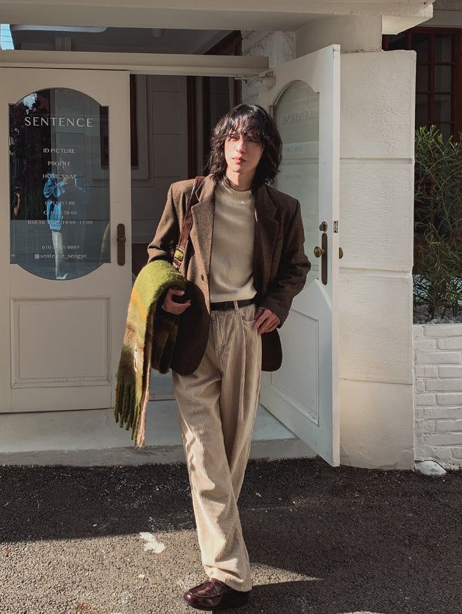 Eric One Tuck Corduroy Wide Pants