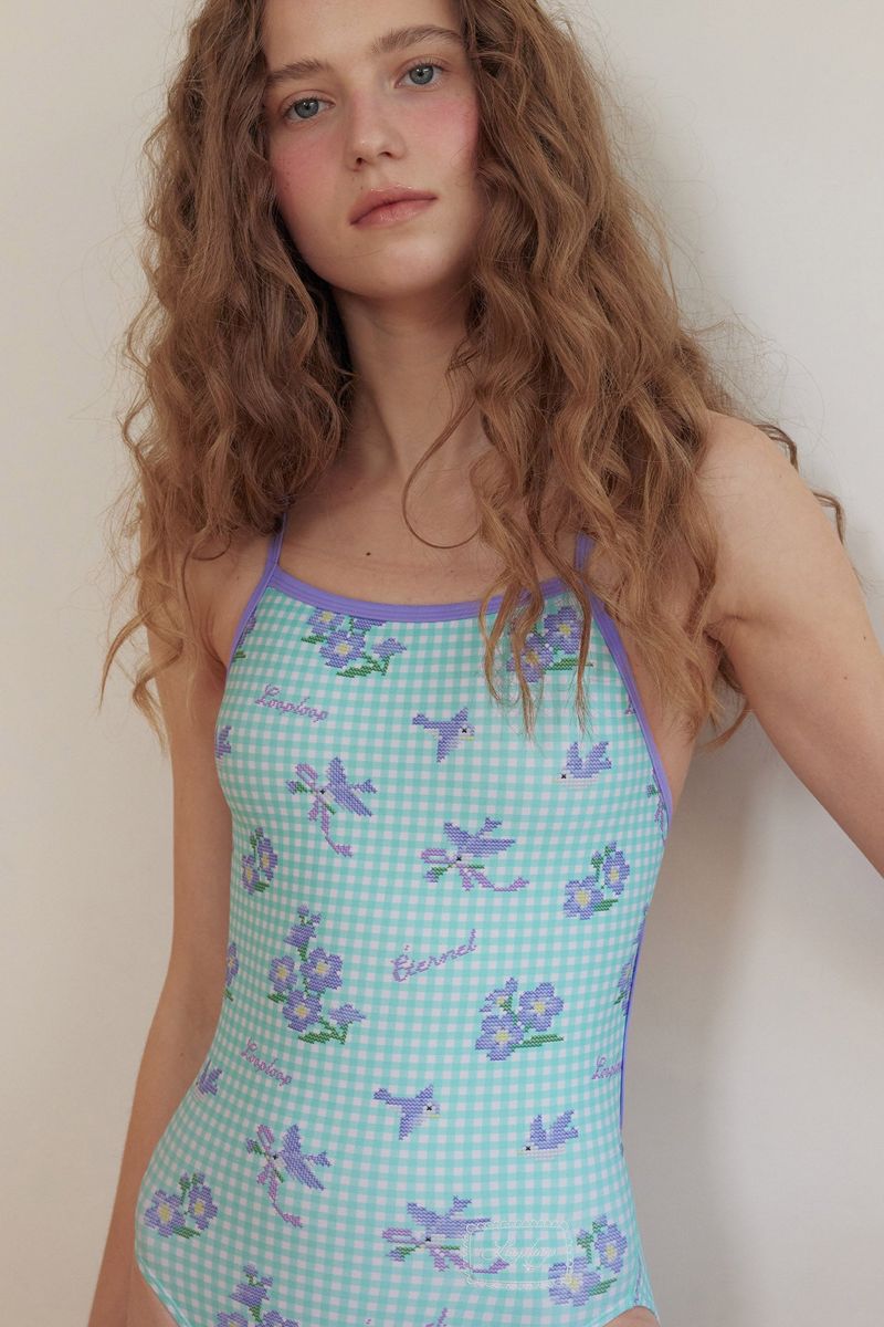 [Bloom Stitch _mint] One Piece Swimsuit