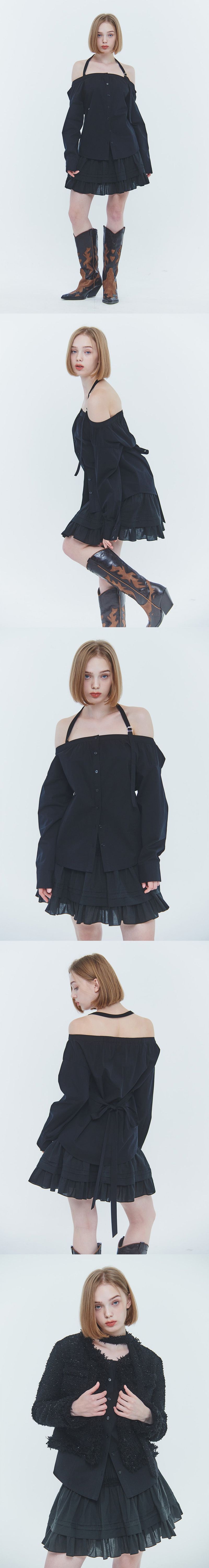 SARA HALTER SHIRT black