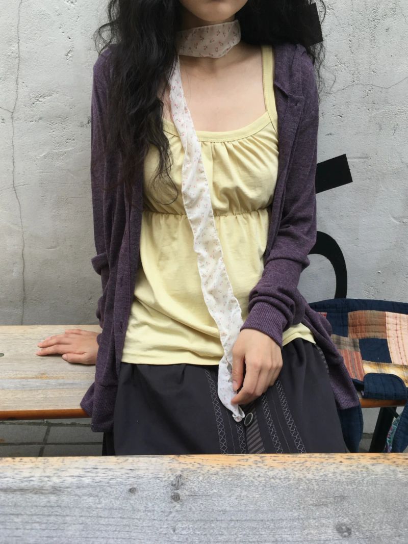 Shirring Long Sleeveless Top