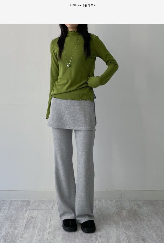 [Brushed Lining] Wave Warmer Turtleneck T-Shirt