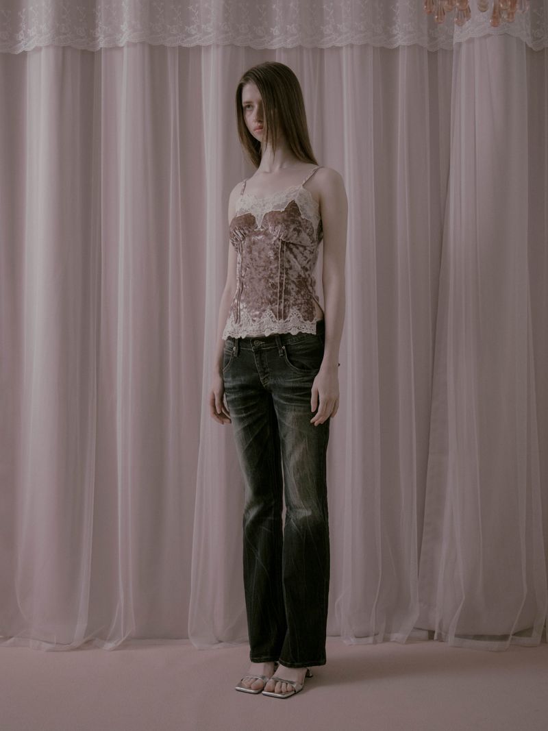 Velvet Lace Sleeveless Pink