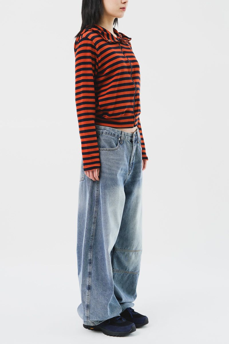 (W) Moor Striped Hooded Jacket (3color)