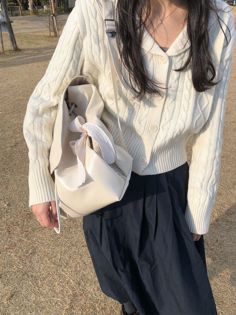 Classic bow bakcpack_cream