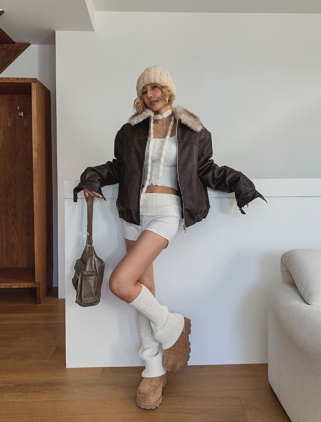 Cable Folding Knit Shorts