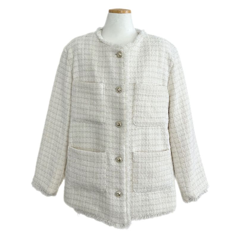 IF classic oversized tweed quilted jacket