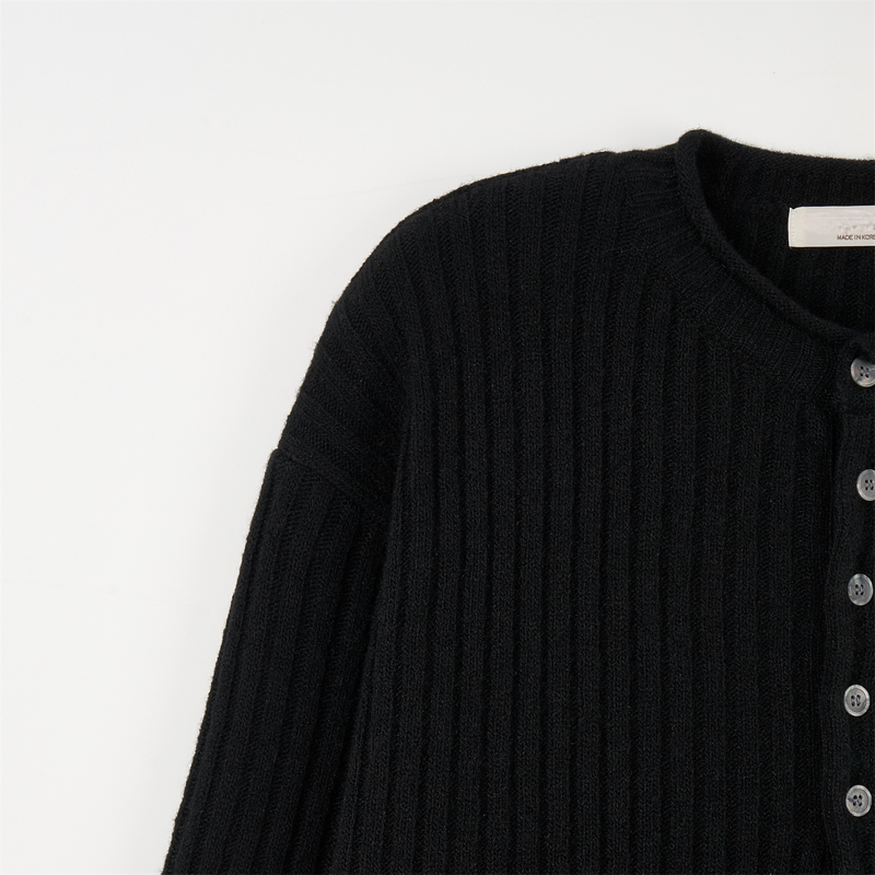 Stoic Henley-Neck Wool Knit (4 Colors)
