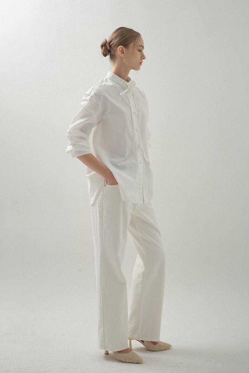 Brooch Convertible Shirt_White