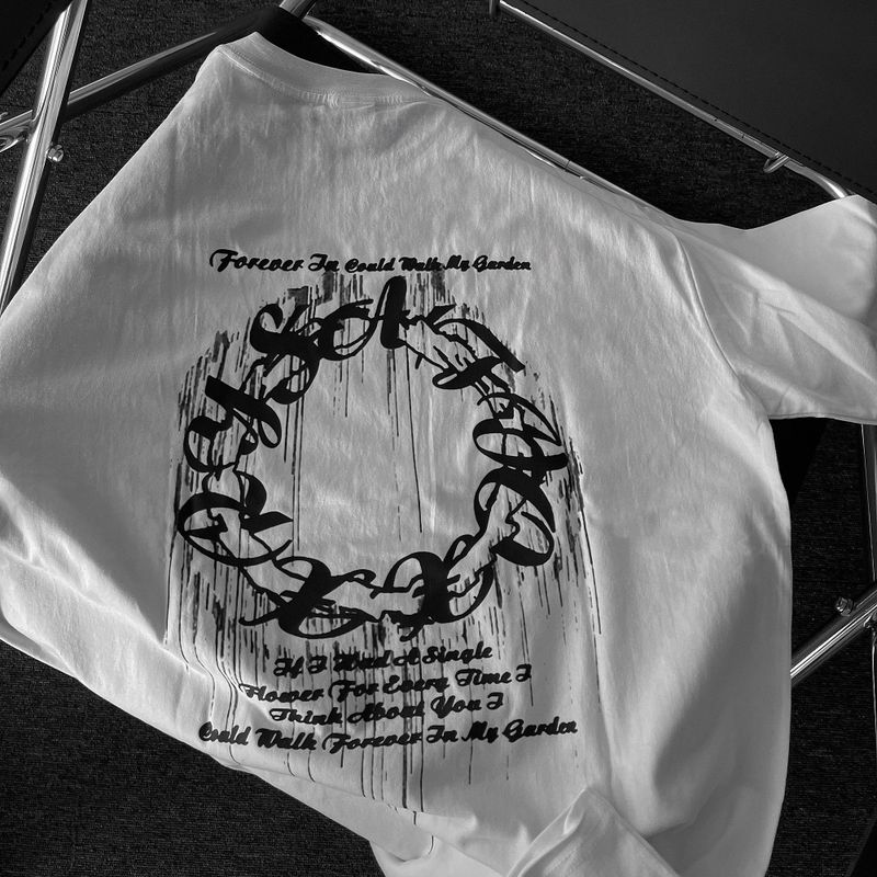 COZINESS（コジネス）の「Rain Oval Lettering Short-Sleeved T-shirt (2 colors/36805)（Tops）」