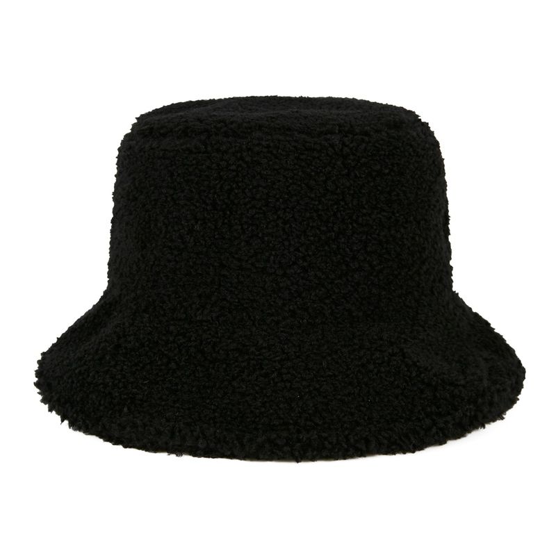 Monogram label fleece bucket hat