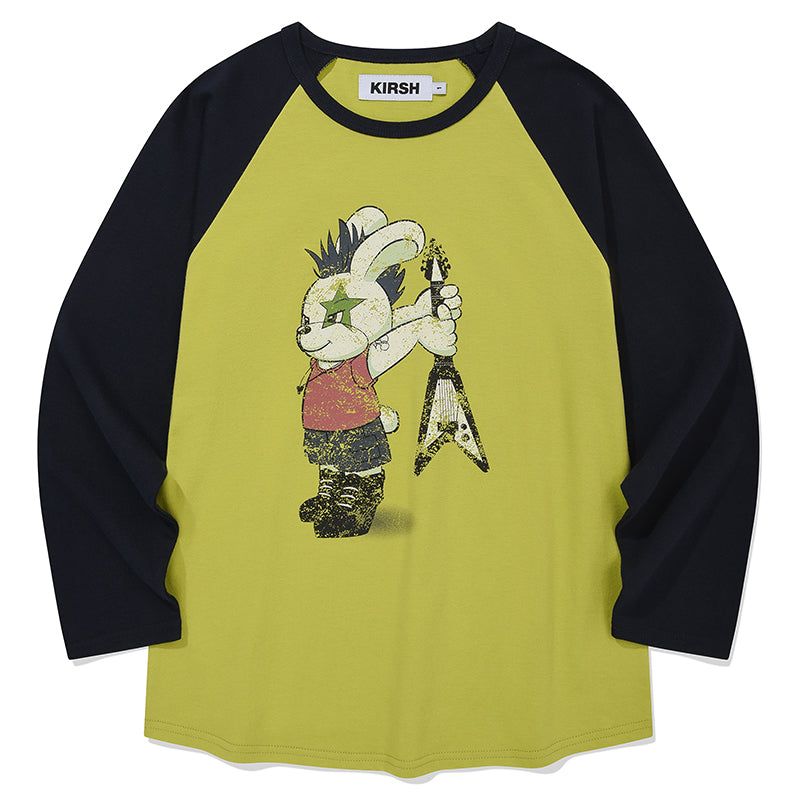 ROCKTTY BUNNY RAGLAN T-SHIRT [LIME]