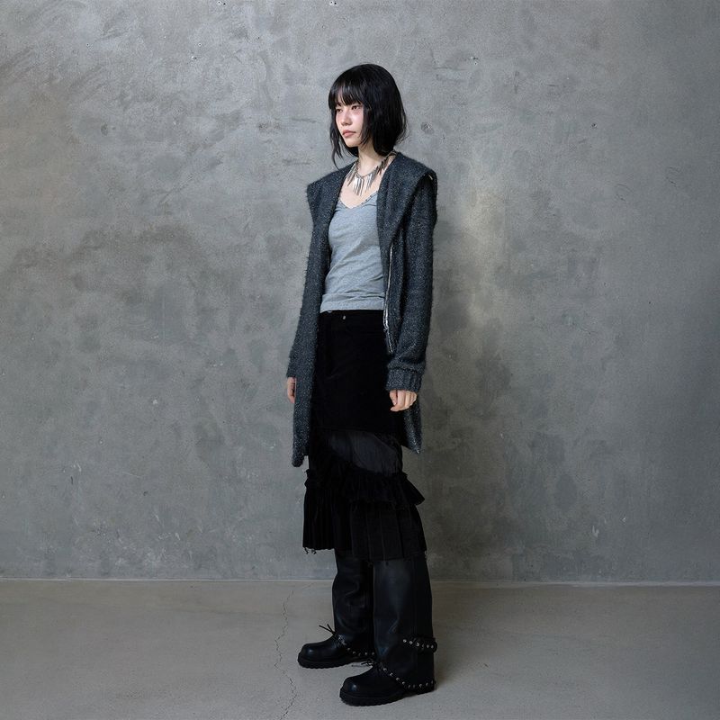 MISTY GLITTER HOODED SCARF
