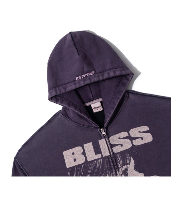 OC Bliss Washed Zip-up hoodie (Navy)